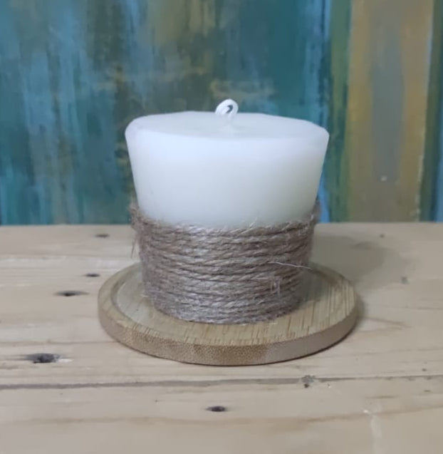 Hand-Poured Vanilla Votive White Candle