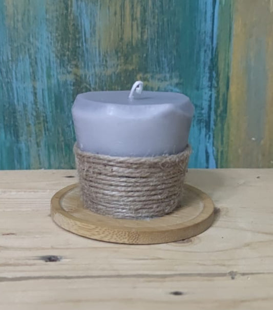 Hand-Poured pine Votive Black Candle