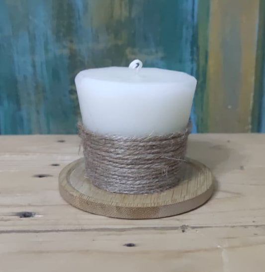 Hand-Poured Vanilla Votive White Candle